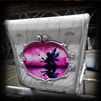 airbrush painting ferriswheel continental wheel gondolas cars fairy pink