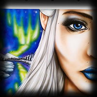 ferris wheel airbrush painting continentalwheel elfgirl woman