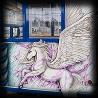 ferris wheel airbrush painting continentalwheel unicorn