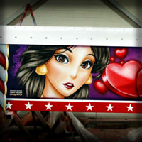 airbrush on carrousel love stories yasmina aladdin ariel mermaid disney hearts malowanie artystyczne karuzel