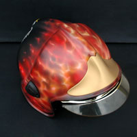 airbrush aerograf true fire real flames helmet