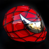aerograf airbrush red spiderman kask helmet krakow