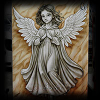 angel girl airbrush painted art