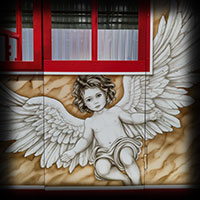little angel cherub painted airbrush