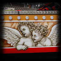 cherubs artwork painted on wall airbrush aerograf