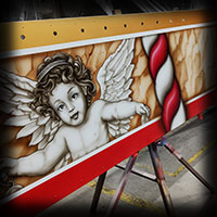 aerografia na karuzelach, motywy aniołków