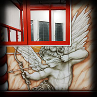 angel with bow artwork airbrush