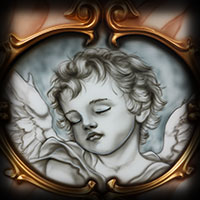 cherub angel portrait painting