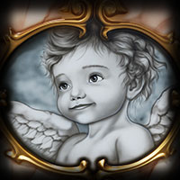 pretty little angel boy painted using airbrush