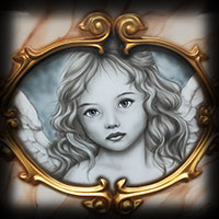 dziewczynka aniołek malowanie aerografem portretów