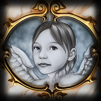 portret dziewczynki anioła malowany aerografem