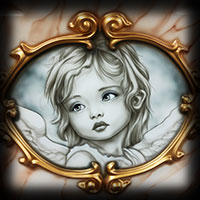 aerograf dziewczynka aniołek malowana