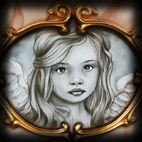 airbrush angel girl painting portrait