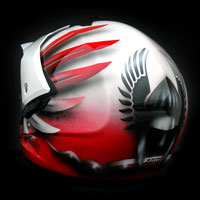 airbrush aerograf kask motocyklowy motorcycle helmet airoh husaria polska patriotyczny poland 