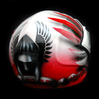 airbrush aerograf kask motocyklowy motorcycle helmet airoh husaria polska patriotyczny poland warrior