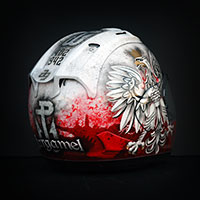 airbrush polish patriotic theme on arai motorcycle helmet