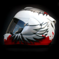 aerograf malowanie kasku Arai helmet otocykl polska poland patriotyzm husaria biało czerwony polska walcząca
