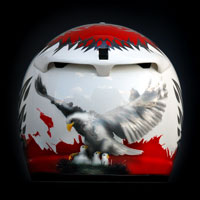 airbrush aerograf Arai helmet motorcycle motocykl poland patriotyzm husaria orzeł biało czerwony pw