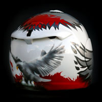 airbrush aerograf malowanie kasku helmet motorcycle motocykl polska poland husaria orzeł biały polska walcząca