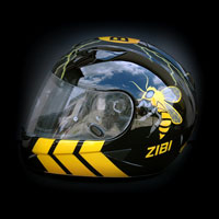aerograf malowanie kasku helmet HJC IS-16 Borussia Dortmung bee wasp osa pszczoła