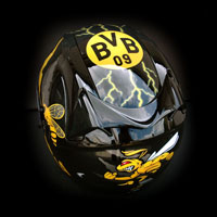 airbrush malowanie kasku helmet motorcycle Borussia Dortmung BVB bee osa pszczoła