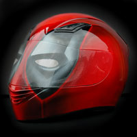 airbrush aerograf motorcycle helmet fullface deadpool