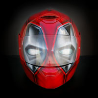 airbrush aerograf custom helmet kask motocyklowy skwal d-skwal deadpool venom painting spiderman head red