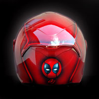 airbrush aerograf kask motocyklowy  custom helmet d-skwal shark deadpool spiderman venom fullface head red