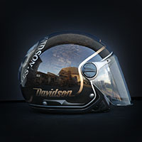 kask motocyklowy malowany w motyw harley davidson aerografem