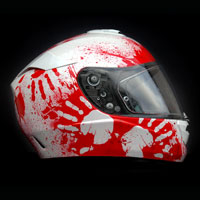 airbrush aerograf kask motocyklowy hjc rpha krew helmet motor blood