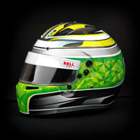 airbrush aerograf kask custom helmet bell kart karting race racing green silver sport