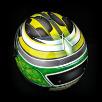 airbrush aerograf kask helmet bell kart gokart race racing green yellow sport