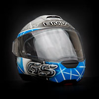 airbrush aerograf custom painting helmet kask motocyklowy motor c4 coyote kojot struś roadrunner BMW GS R1200 blue grey race