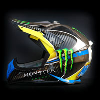 airbrush aerograf painting monster energy drink racing cross helmet motorcycle motor kask crossowy  motocykl