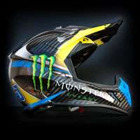 airbrush aerograf custom painting monster energy drink motorcycle motor motocykl airoh cross helmet kask 