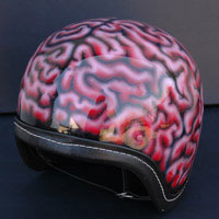 aerograf airbrush brain helmet kask orzech
