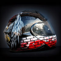 airbrush aerograf custom painting helmet art motocyklowy patriotyczny orzeł poland patiotic eagle white red