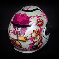 shoei helmet airbrush painting lola bugs bunny looney tunes