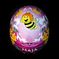 airbrush aerograf kask spadochronowy helmet maja pszczolka kwiaty 