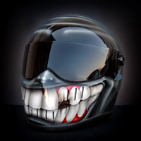 airbrush aerograf custom painting art motocyklowy bandit motorcycle smile tooth grey