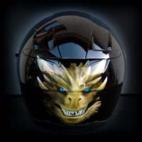 airbrush aerograf malowanie kasku motocykl helmet kask scorpion exo head smok ognie truefire flames