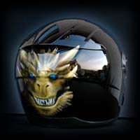 airbrush aerograf motorcycle helmet kask scorpion exo dragon smok ognie truefires real flames