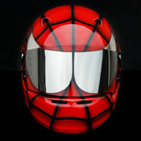 airbrush aerograf spiderman kask helmet