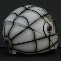aerograf airbrush spiderman helmet white