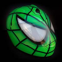 airbrush aerograf motorcycle kask helmet schuberth zielony spiderman fullface