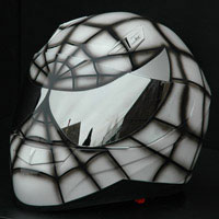aerograf airbrush spiderman white kask helmet krakow